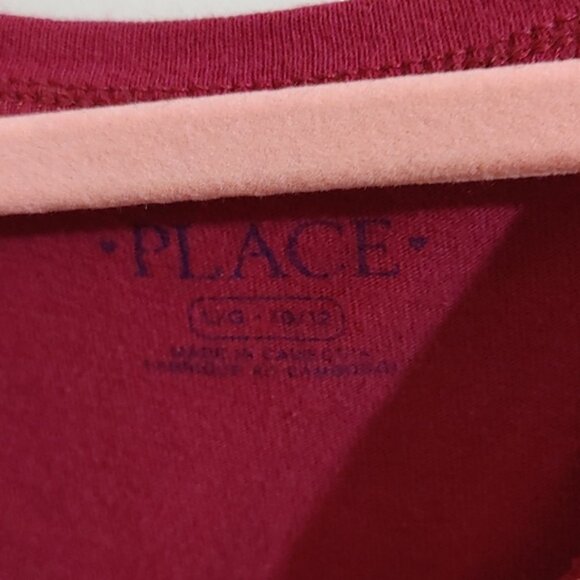 3/$25 The Children place dark red shirt sleeve t-shirt top butterflies - Picture 4 of 4